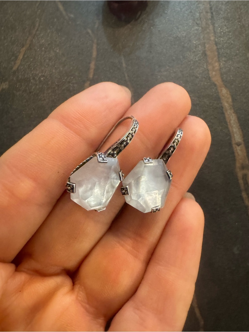 Stephen Dweck Quartz & Mother of Pearl Sterling Earrings